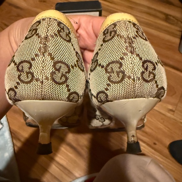 Gucci Brown and Yellow Heels with Elegant Design - Picture 4 of 6